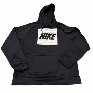 Nike Dri-Fit Black Graphic Hoodie Sweatshirt Men’s Large Athletic Sporty Gym